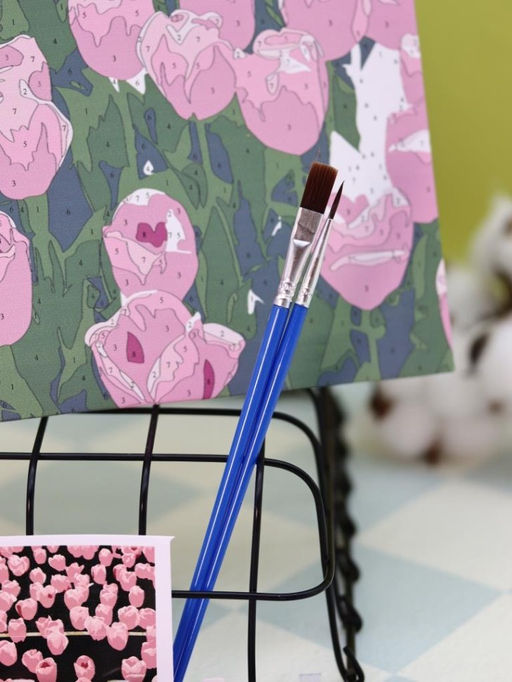 Картина по номерам на подрамнике Draw Me! Beautiful flowers, (20*20 см)