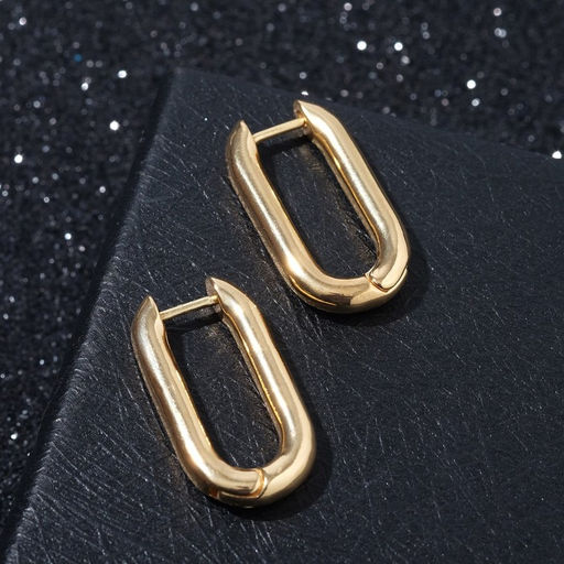 Серьги металл Геометрия объёмный овал, цвет золото