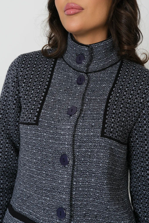 ЗЛАТА Кардиган С 2064/джинсовый микс