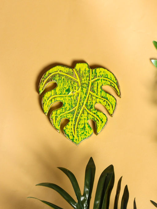 Панно «Лист», 12×13×1 см, дерево, зелёное