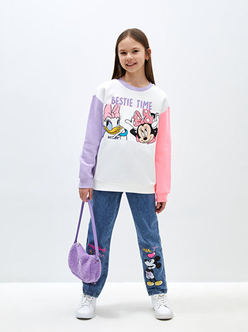 Bisiklet Yaka Minnie Mouse Bask?l? Uzun Kollu K?z ?ocuk Sweatshirt - Waikiki фото 2