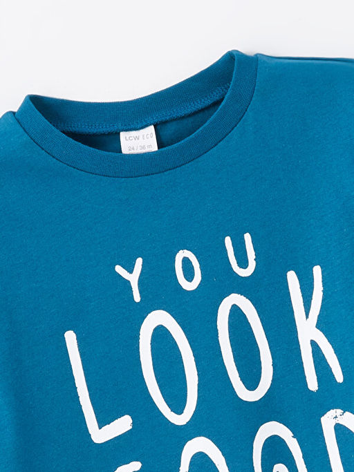 Bisiklet Yaka K?sa Kollu Bask?l? Erkek Bebek Ti??rt - Waikiki фото 2