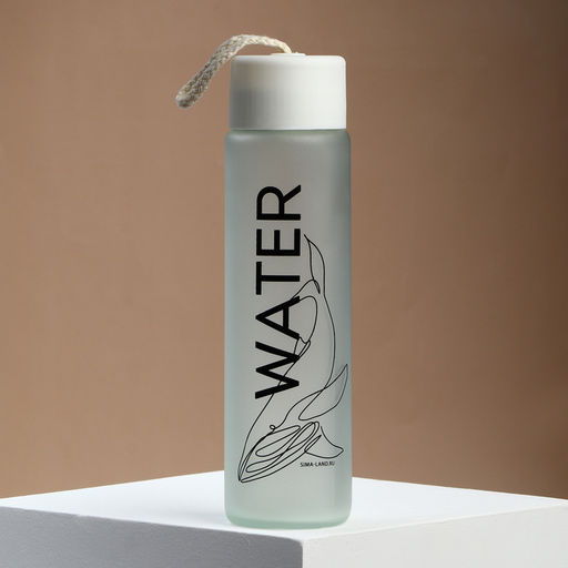 Бутылка для воды WATER, стекло, 350 мл, МИКС
