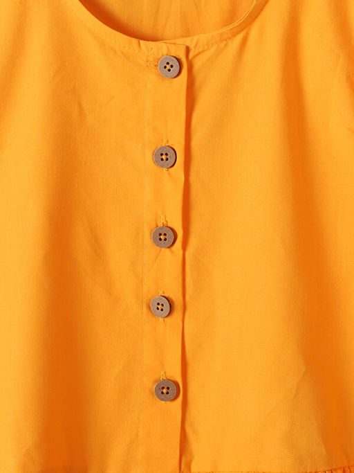 Bisiklet Yaka Bask?l? K?sa Kollu K?z ?ocuk Elbise