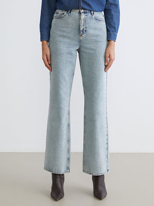 Wideleg Kad?n Jean Pantolon