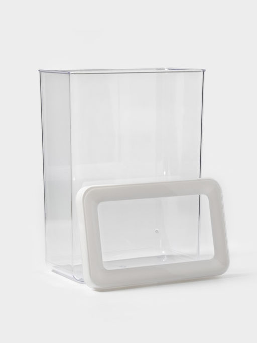 Банка для хранения сыпучих продуктов IDEA «Степ», 2.5 л, 16×10×21 см, пластик, крышка белая