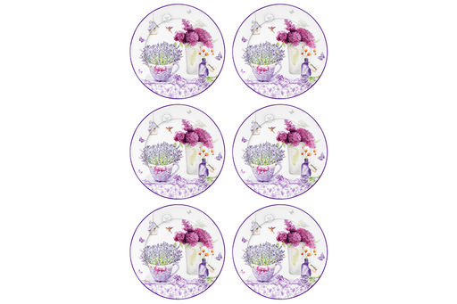 Набор тарелок для десерта 6 пр. 19*19*2 см Лаванда, NEW BONE CHINA - Elan gallery фото 4