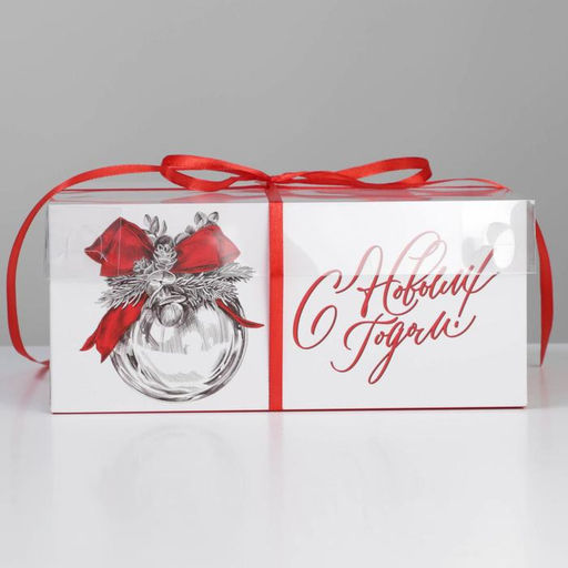 Цена за 5 шт. Коробка для капкейка «Новый год: серебро», 23×16×10 см