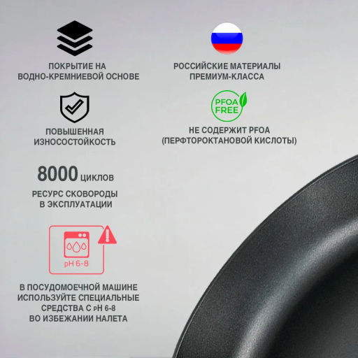 Сковорода Титан "Особенная" несъемная ручка, 28 см