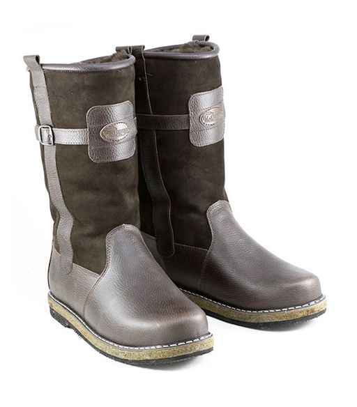 Монголки высокие коричневые, войлочная подошва - Мирунт фото 2