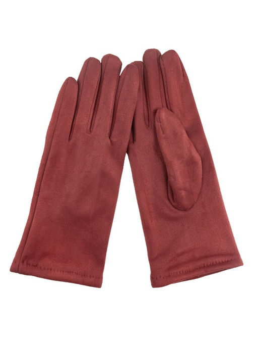 Перчатки терракотового цвета из полиэстера