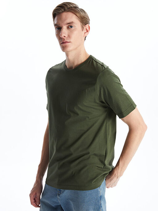 Bisiklet Yaka K?sa Kollu Penye Erkek Ti??rt - Waikiki фото 2