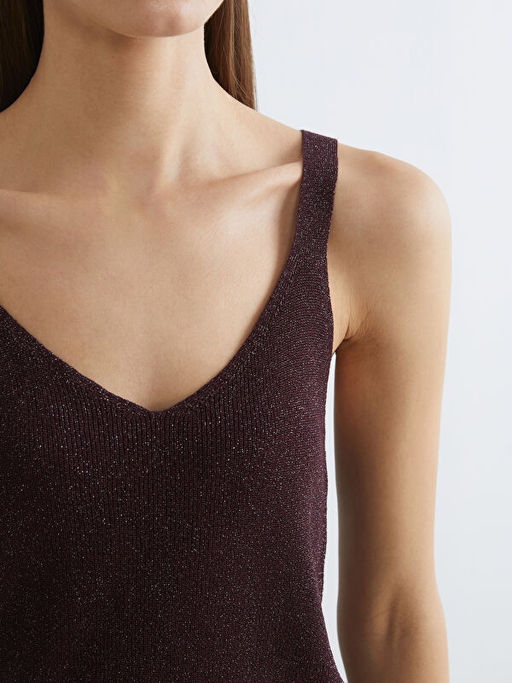 V Yaka Parlak G?r?n?ml? Kad?n Triko Atlet