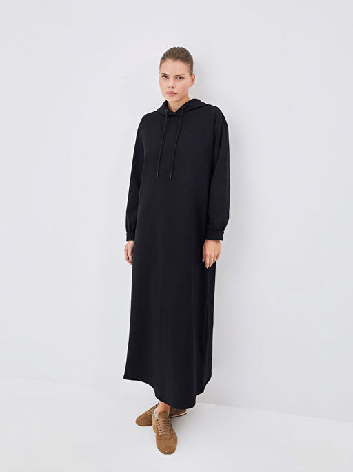 Kap??onlu Oversize Kad?n Sweatshirt Elbise