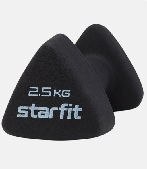 Гантель неопреновая STARFIT DB-205 2,5 кг, черный  фото 2