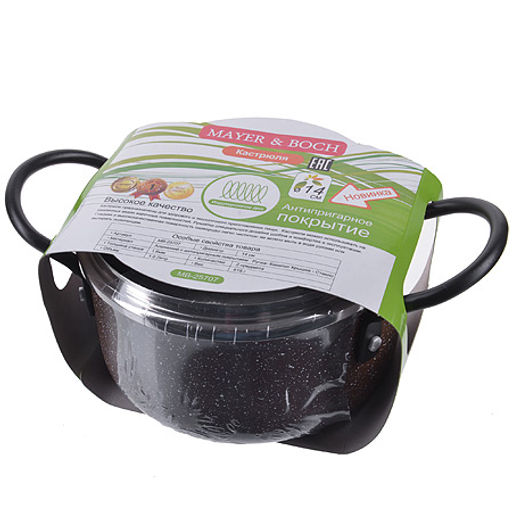 25707 Кастрюля 14см 1л с/кр антипригарное покрытие мрам/кр АП MB (х6) - Mayer&boch фото 3