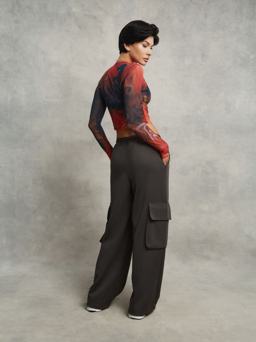 Укороченный принтованный рашгард из эластичной сетки с длинным рукавом - Eazyway фото 5