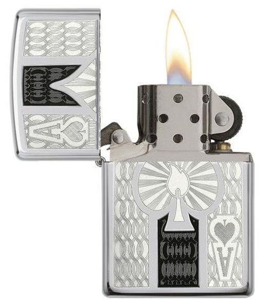 Зажигалка ZIPPO Филигранный туз пик | Intricate Spade Design 24196  фото 2