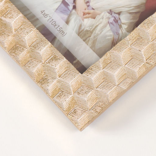 Фоторамка для фото 10×15 см «Кубики», полистоун, золотистая, 1.7×15.2×19.8 см