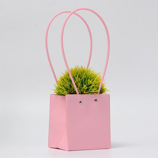 Цена за 10 шт. Сумка для цветов, квадратная, розовая, влагостойкая, 13×12×12 см