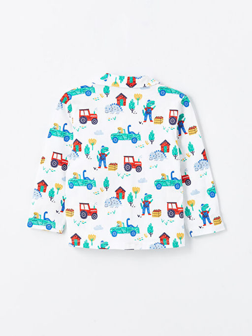 Polo Yaka Uzun Kollu Bask?l? Erkek Bebek Pijama Tak?m - Waikiki фото 3