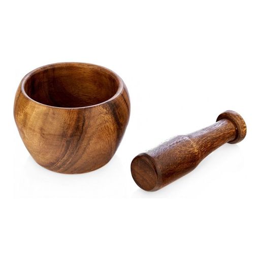 Ступка с пестиком деревянная Walmer Organic, 13 см, цвет темное дерево  фото 2