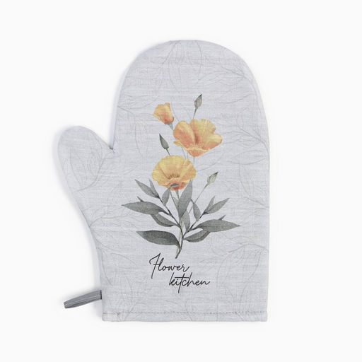 Кухонный набор Этель Yellow poppies: варежка 20х27 см, прихватка 19х19 см, 100% хлопок, 250 г/м2  фото 2