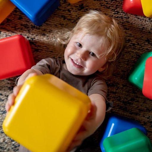 Кубики детские, пластиковые, цветные, 8 штук, 12×12 см