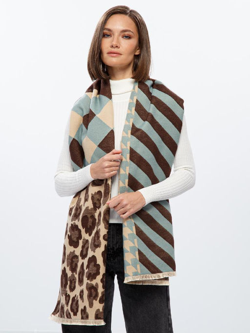 Палантин жен. виск+шерсть 70х180 LG33-972-11