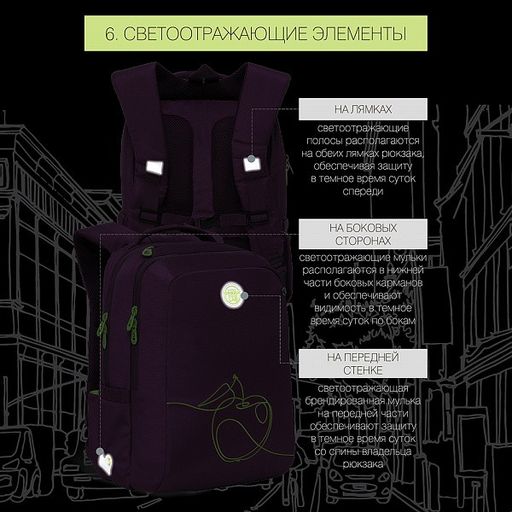 RG-166-3 Рюкзак школьный - Grizzly фото 29