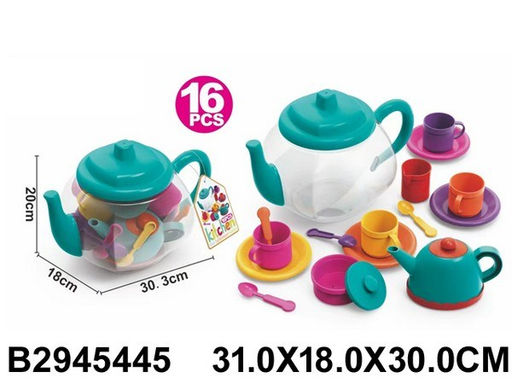 Игровой набор "Посуда" 16 предметов, в чайничке 31*18*30см (2945445)
