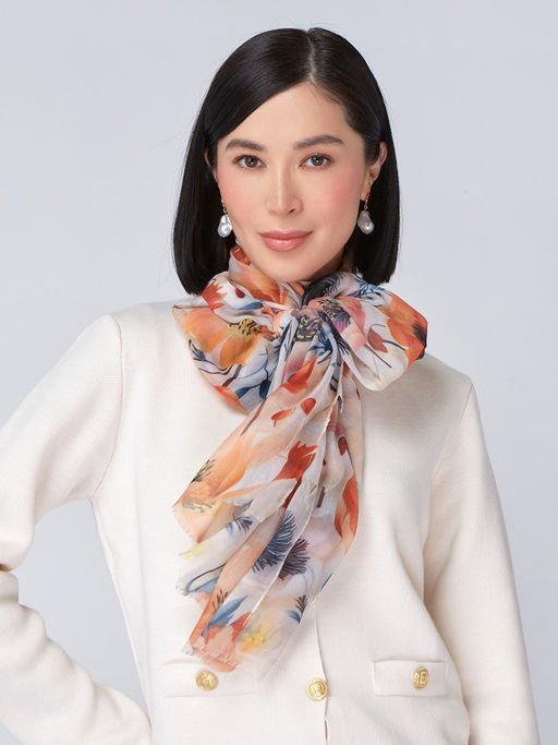 Большой, мягкий, тонкий и очень нежный двусторонний палантин с рисунком - Tantino фото 7