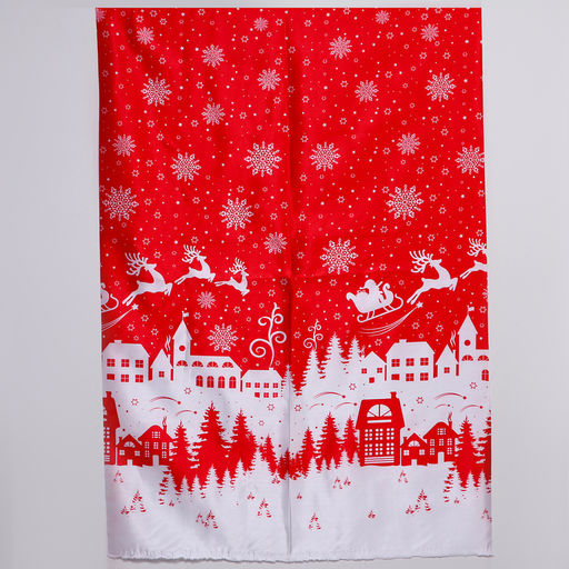 Лоскут Атлас Новогодняя ночь, красно-белый, 100 150 см - Страна карнавалия фото 3