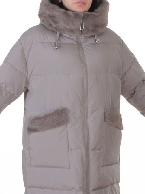 6093 GRAY Куртка зимняя женская оверсайз (200 гр. холлофайбер)