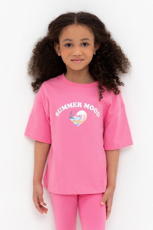 Crockid _ КР 302716-1/неоновый розовый к555 фуфайка (футболка) для дев