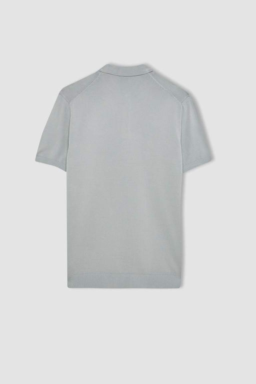 Трикотажная футболка-поло приталенного кроя с короткими рукавами - Defacto фото 9