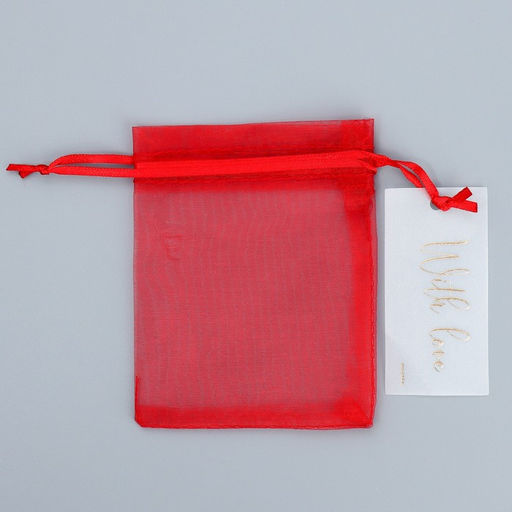 Цена за 10 шт. Мешочек подарочный органза бордовый «Бордо», с шильдиком, 10 х 12 см +/- 1.5 см