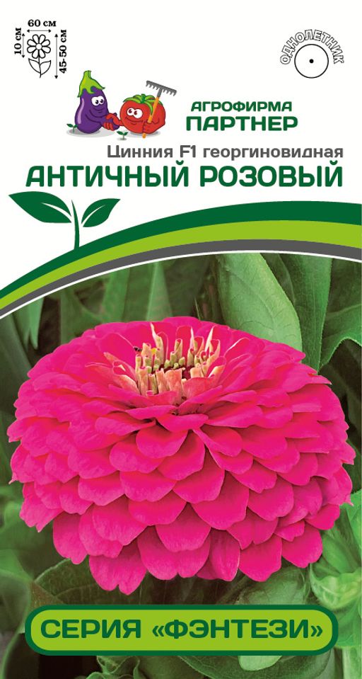 Цинния георгиновидная Фэнтези Античный Розовый