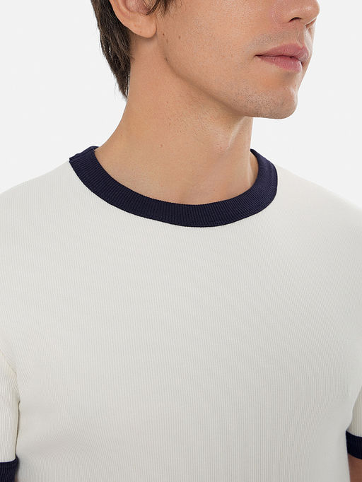 Футболка мужская белая с контрастной отделкой - Mark formelle фото 4