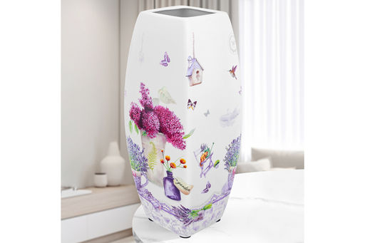 Ваза 3,15 л 12,5*12,5*30 см Лаванда квадрат, NEW BONE CHINA