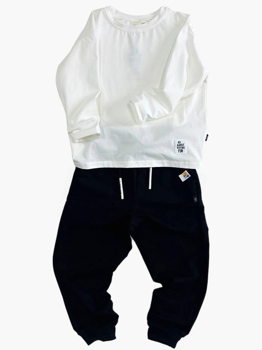 Брюки для мальчика штаны спортивные 22-0509 черный|красный - Mini maxi фото 11