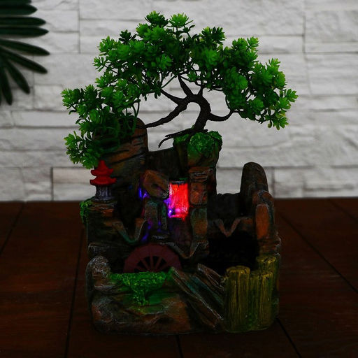 Фонтан настольный «Фонарик у пруда», 16×17×27 см, с подсветкой, без шарика