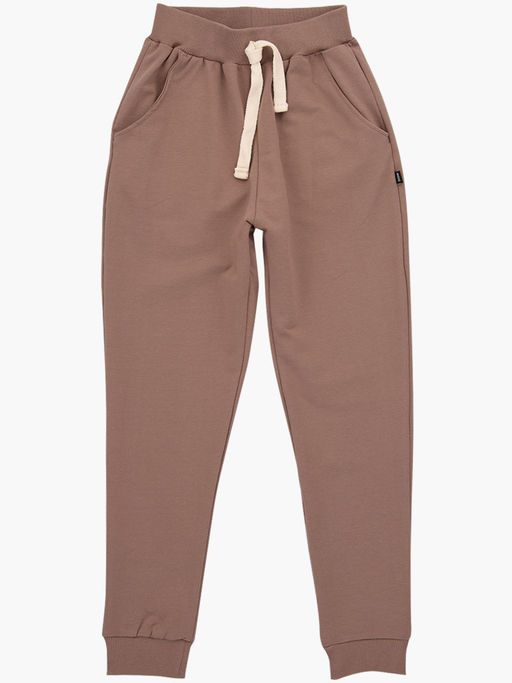 Брюки для девочки на резинке из кашкорсе UD 7517 мокко - Mini maxi фото 3