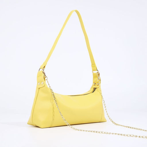 Сумка-багет на молнии, цвет жёлтый - Simaland фото 3