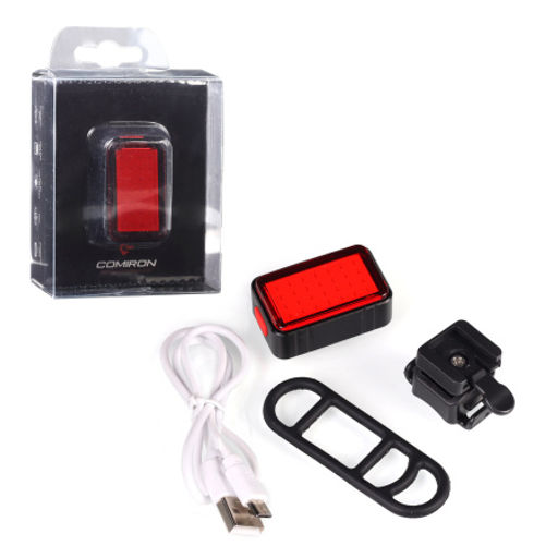 Фонарь задний интеллектуальный COMIRON KULLEN корпус анодированный CNC alloy, IP66; свет COB(28LED) 200lm, 3.7V 330mAh, USB, 7 режимов /уп 100/ - Галеонтрейд фото 7