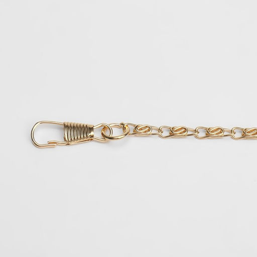 Цепочка для сумки, с карабинами, алюминиевая, 4×13 мм, 120 см, цвет золотой