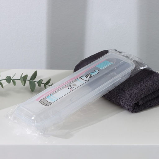 Цена за 2 шт. Футляр для зубной щётки и пасты «Друзья», 24×7 см, прозрачный