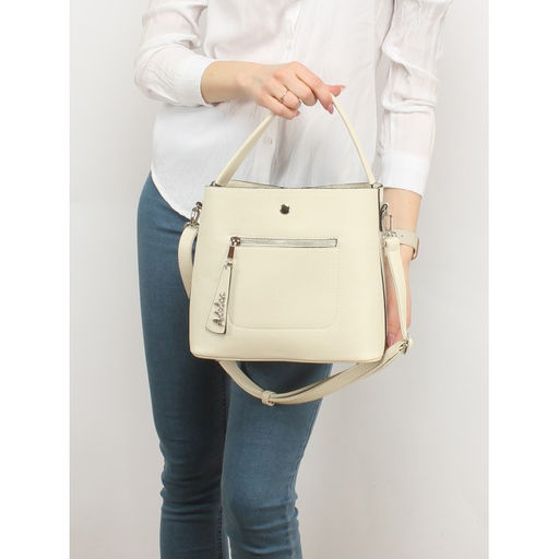 Сумка женская искусственная кожа ADEL-231/1в/ММ, 3отд+плеч/рем. бежевый флотер 253216 - Adelia фото 5