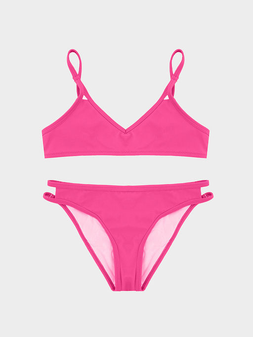 Купальник для девочек раздельный ярко-розовый с декоративными разрезами - Mark formelle фото 5