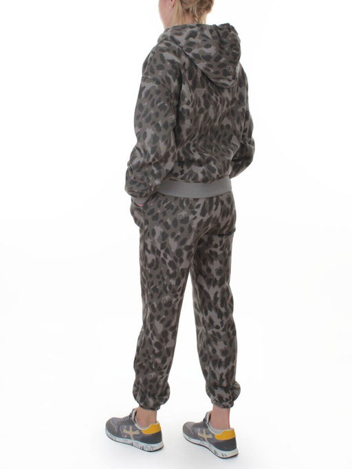 869-3 GRAY/LEOPARD Костюм спортивный зимний женский (95% хлопок, 5% полиэстер)